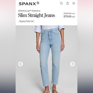 NWT SPANX Redefine Slim Straight Jeans